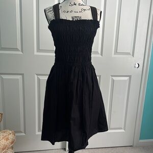 Zara Black Smocked Midi Sundress